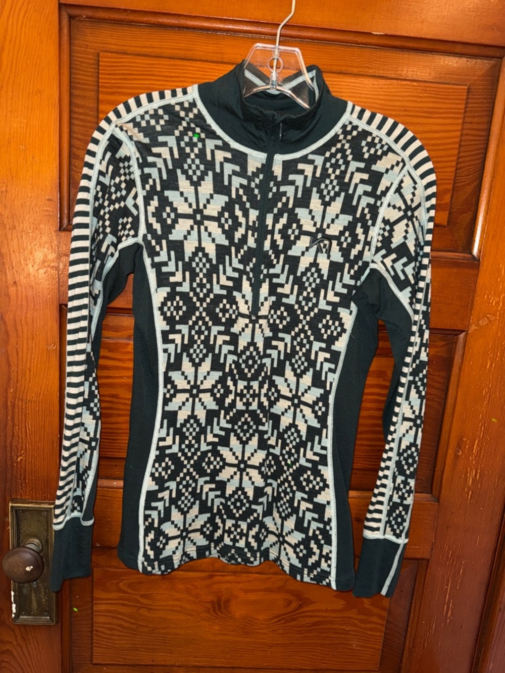 Kari Traa Evergreen & White Nordic Zip-Up Turtleneck Sweater w/ matching bottom